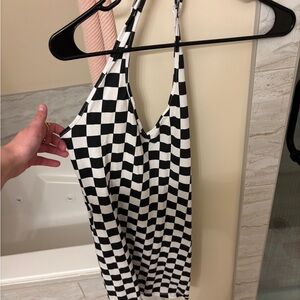H&M Black and White Checkered Mini Dress